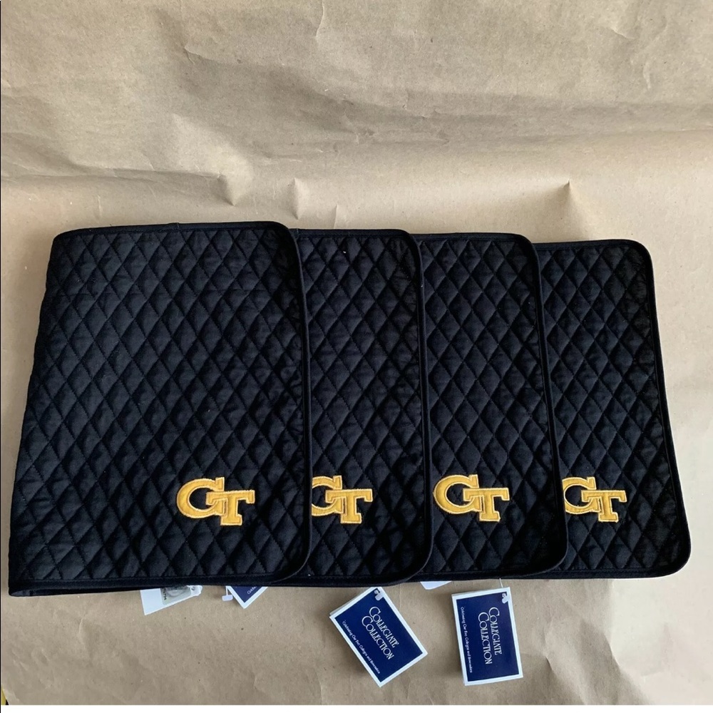 Georgia Tech Black Quilted Placemats set of 4
